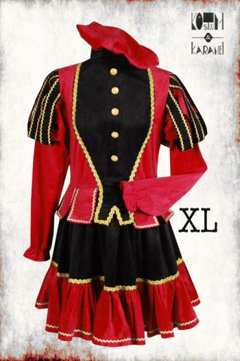 Pietenkleedje Zwart Rood XL