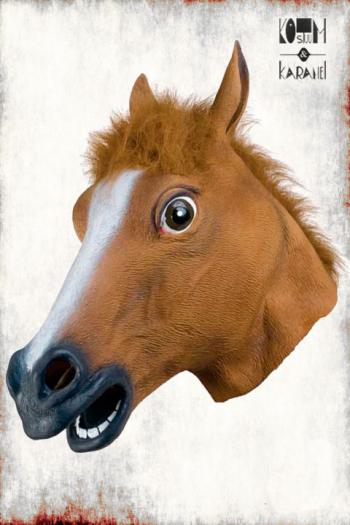Masker Paard latex bruin