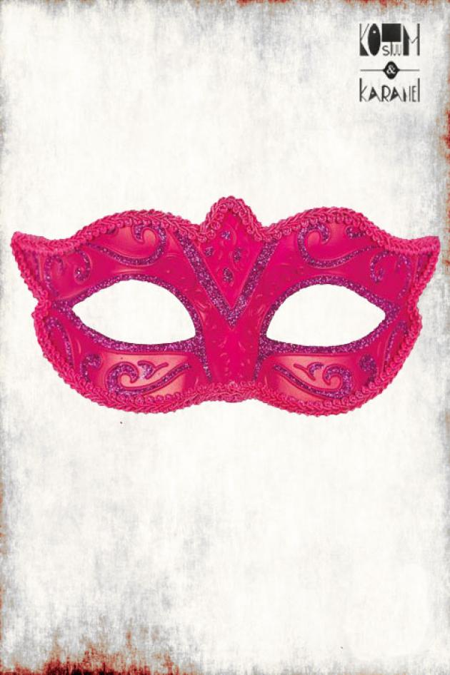 Venetiaans Masker Dames Roze Glitter