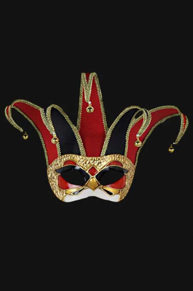 Venetiaans Masker Nar Rood Pan