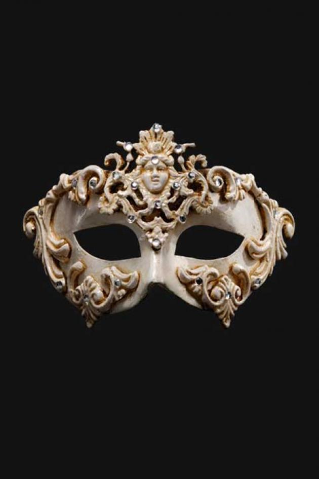 Venetiaans Masker Heren Wit Hepaiston