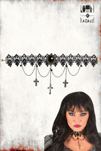 Gothic Choker Kant Zwart