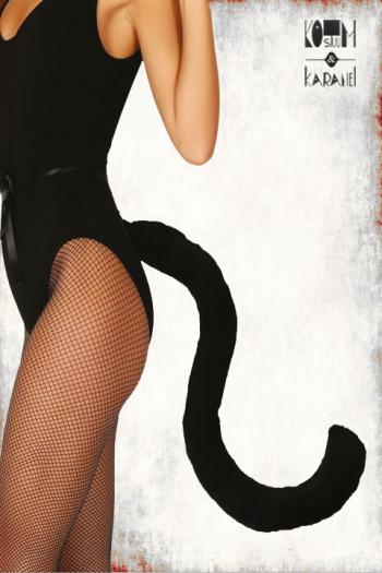 Dikke Kattenstaart zwart pluche 50 cm