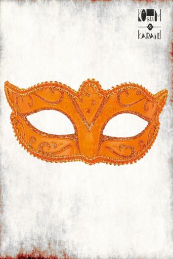 Venetiaans Masker Vrouwen Oranje Glitter
