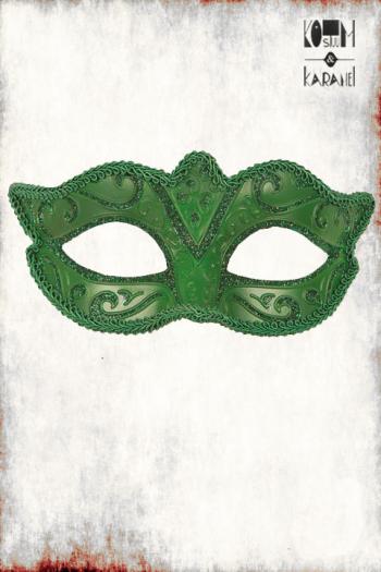 Venetiaans Masker Dames Groen Glitter