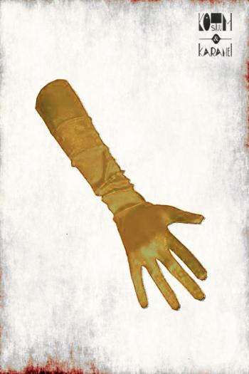 Lange Handschoenen Goud Satijnglans 48 cm Gala