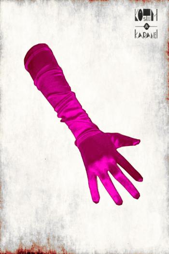 Lange Handschoenen Roze Satijnglans 48 cm Gala