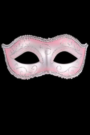 Venetiaans Masker Gemma Zilver Roze