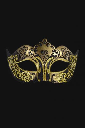 Venetiaans Oogmasker Vrouw Zwart Goud Hera