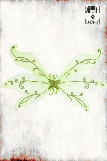 Vleugels Groen Elf met glitter