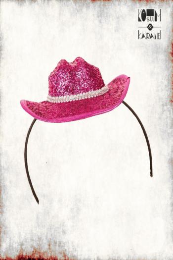 Mini Cowboyhoedje Pink Glitter