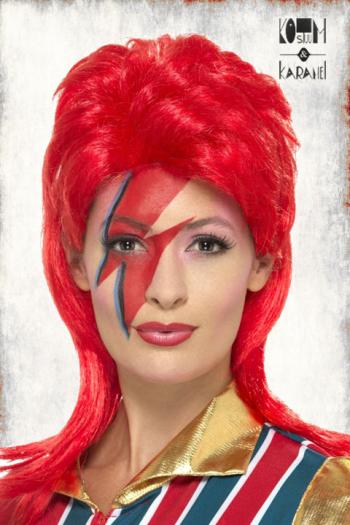 Pruik Rood Space Superstar Bowie Glamrock