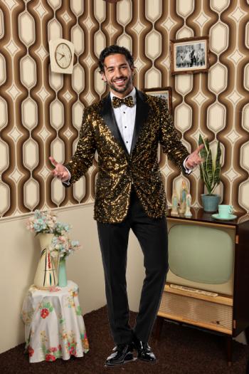 Glitter Kostuum Goud Heren Showkostuum