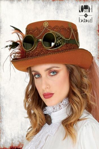 Steampunk Tophat bruin Goggles