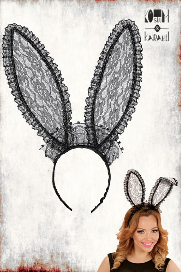 Bunny Oren Kant Zwart op diadeem