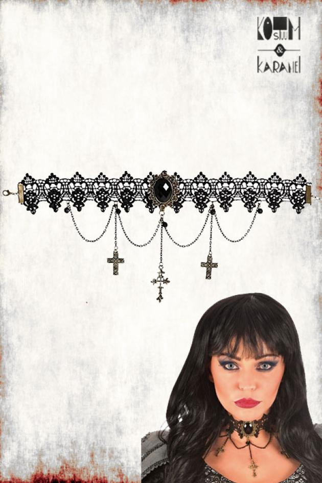 Gothic Choker Kant Zwart