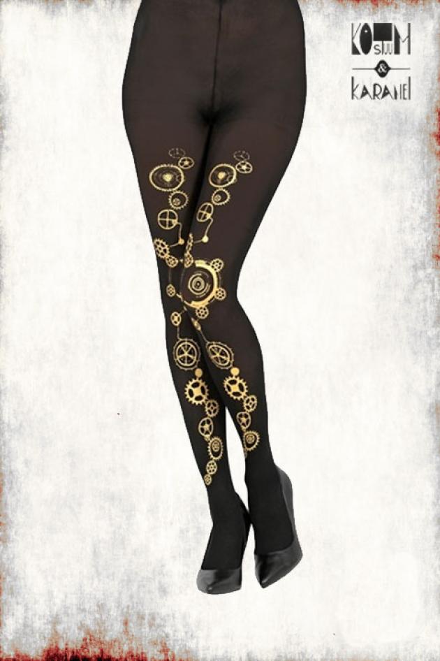 Panty Steampunk Zwart Goud