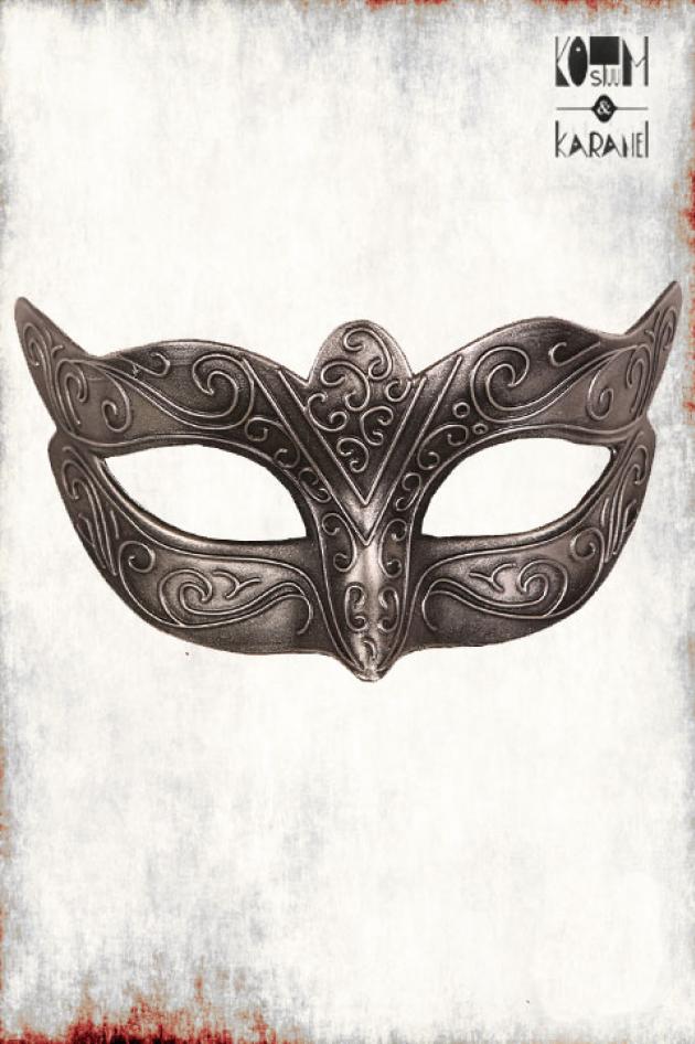 Ventiaans Oogmasker Zilver met ornamenten