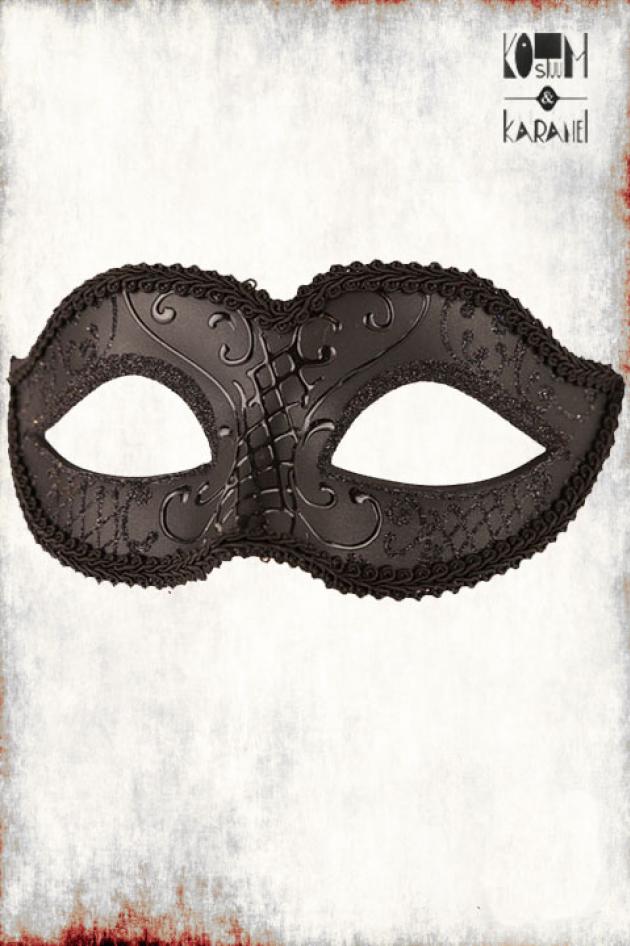 Venetiaans Oogmasker Zwart  Glitter Basis