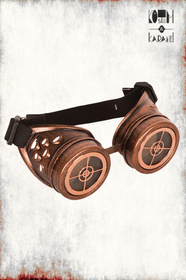 Koperkleurige Bril Steampunk Goggles