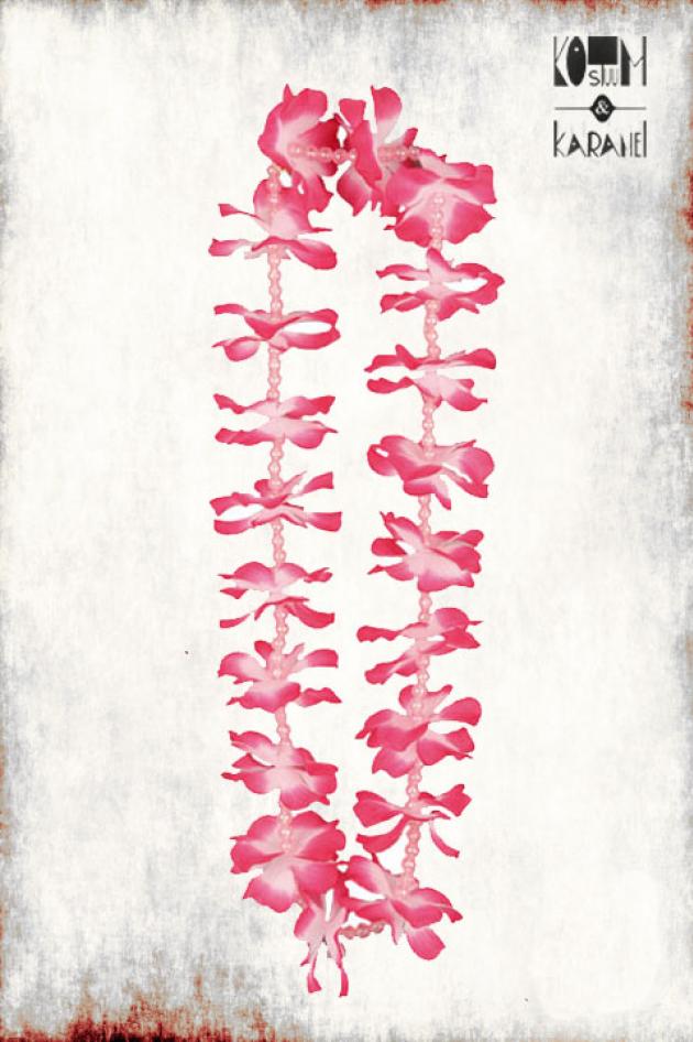 Hawaikrans Roze Wit Luxe met kraaltjes