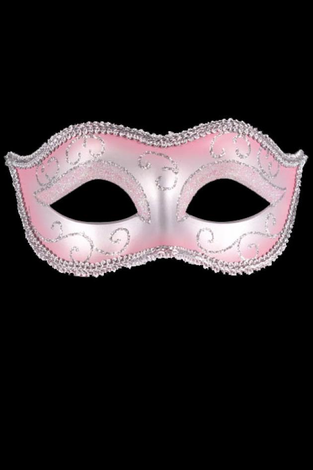 Venetiaans Masker Gemma Zilver Roze