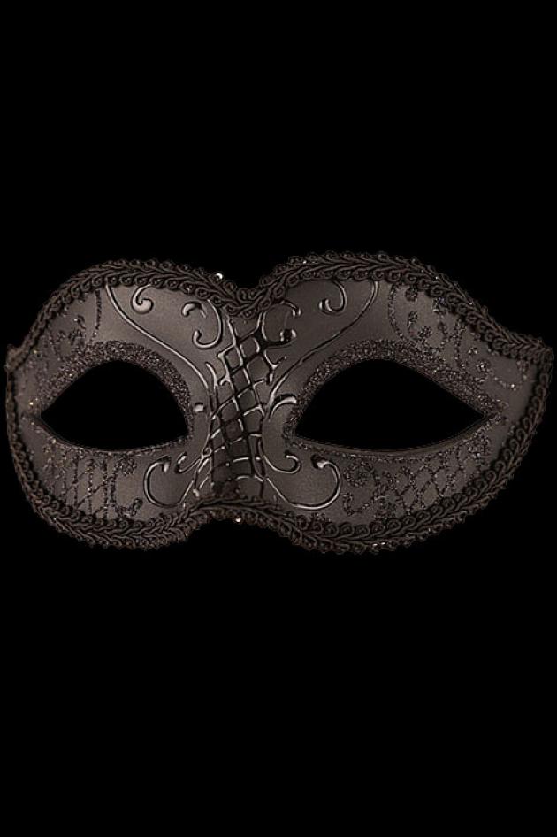 Venetiaans Oogmasker Zwart Glitter Basis