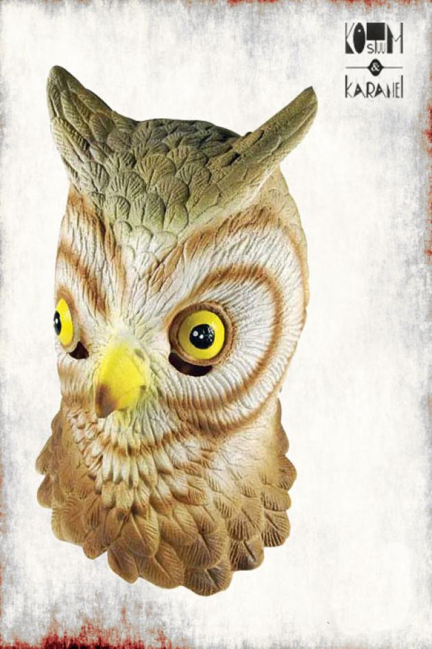 Latex Masker Bruine Uil Oehoe